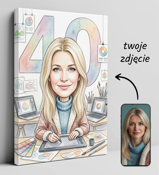 Karykatura graficzki na 40 Urodziny - Personalizowany Prezent glowne