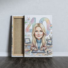 Karykatura graficzki na 40 Urodziny - Personalizowany Prezent mockup 5