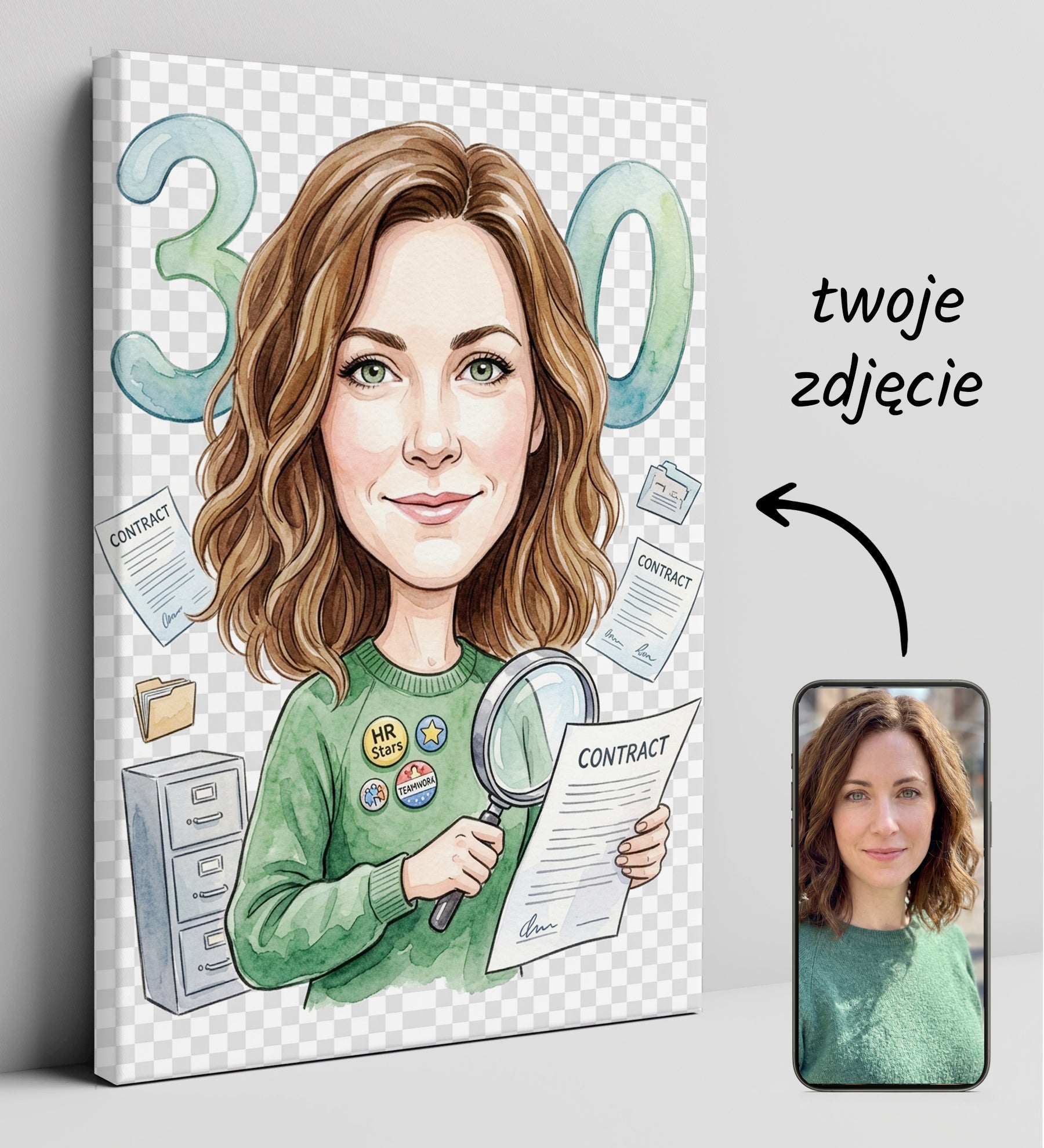 Pomysł na prezent dla kadrowej – personalizowana karykatura ze zdjęcia glowne