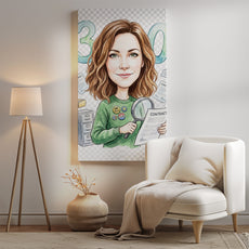 Pomysł na prezent dla kadrowej – personalizowana karykatura ze zdjęcia mockup 2