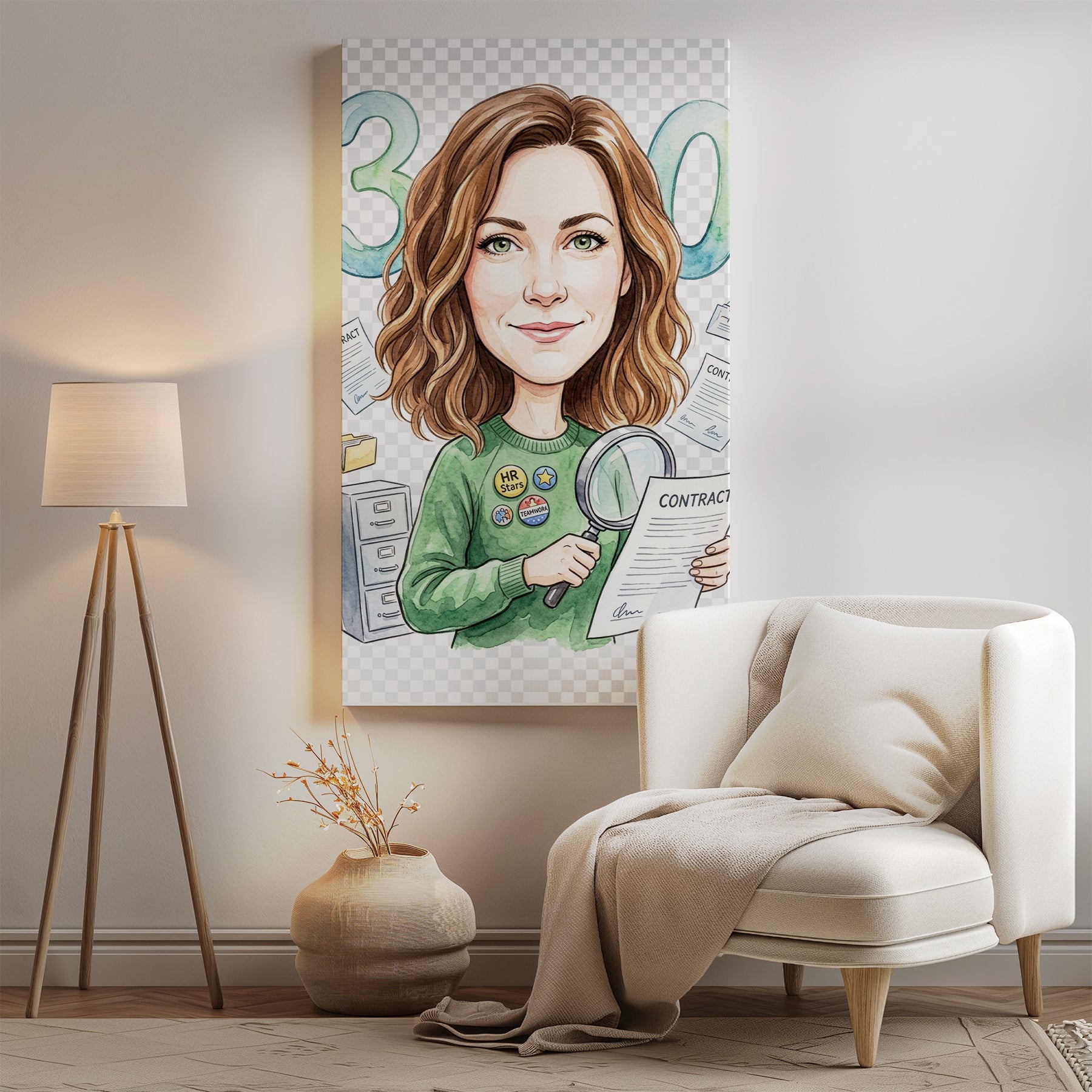 Pomysł na prezent dla kadrowej – personalizowana karykatura ze zdjęcia mockup 2
