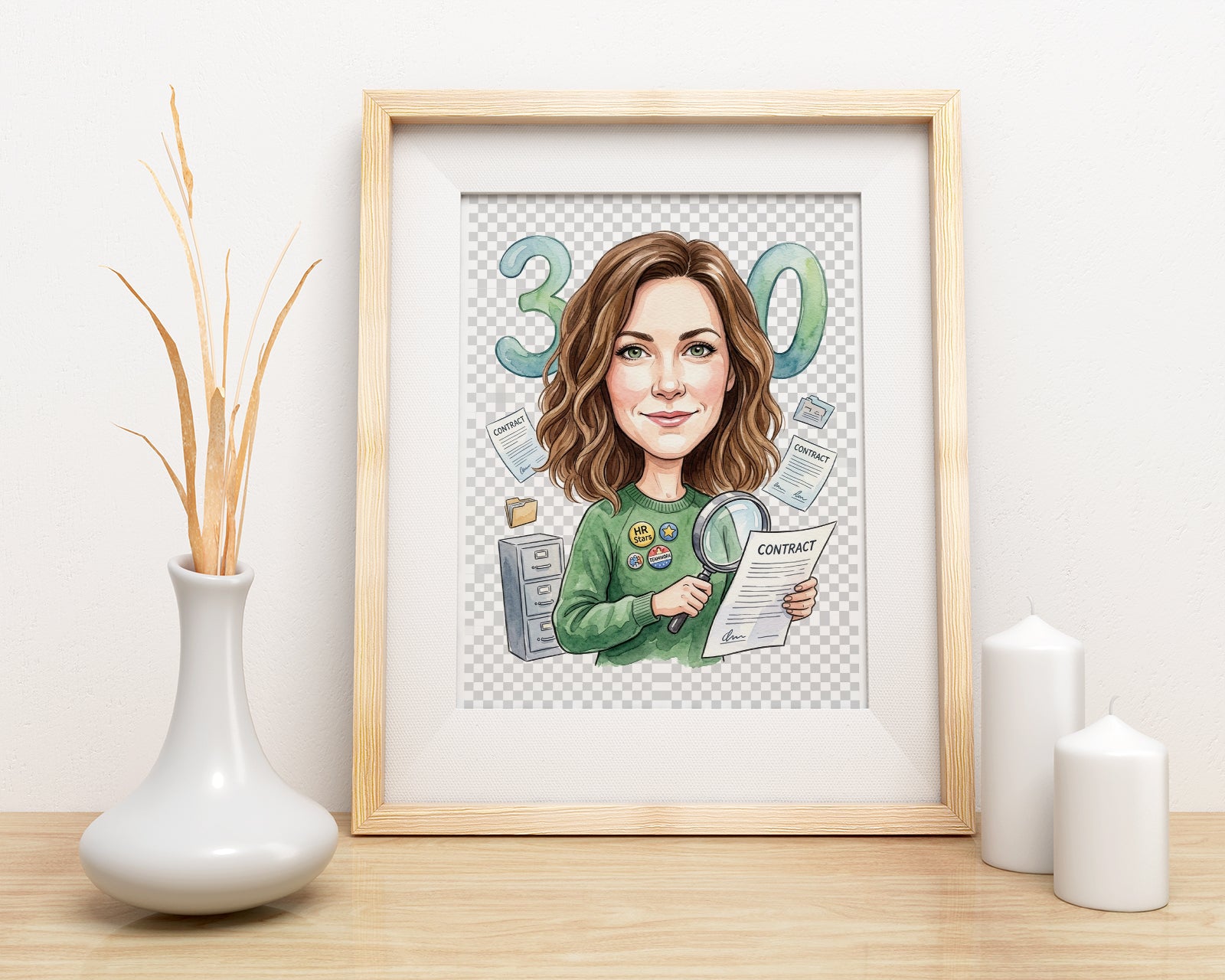 Pomysł na prezent dla kadrowej – personalizowana karykatura ze zdjęcia mockup 3