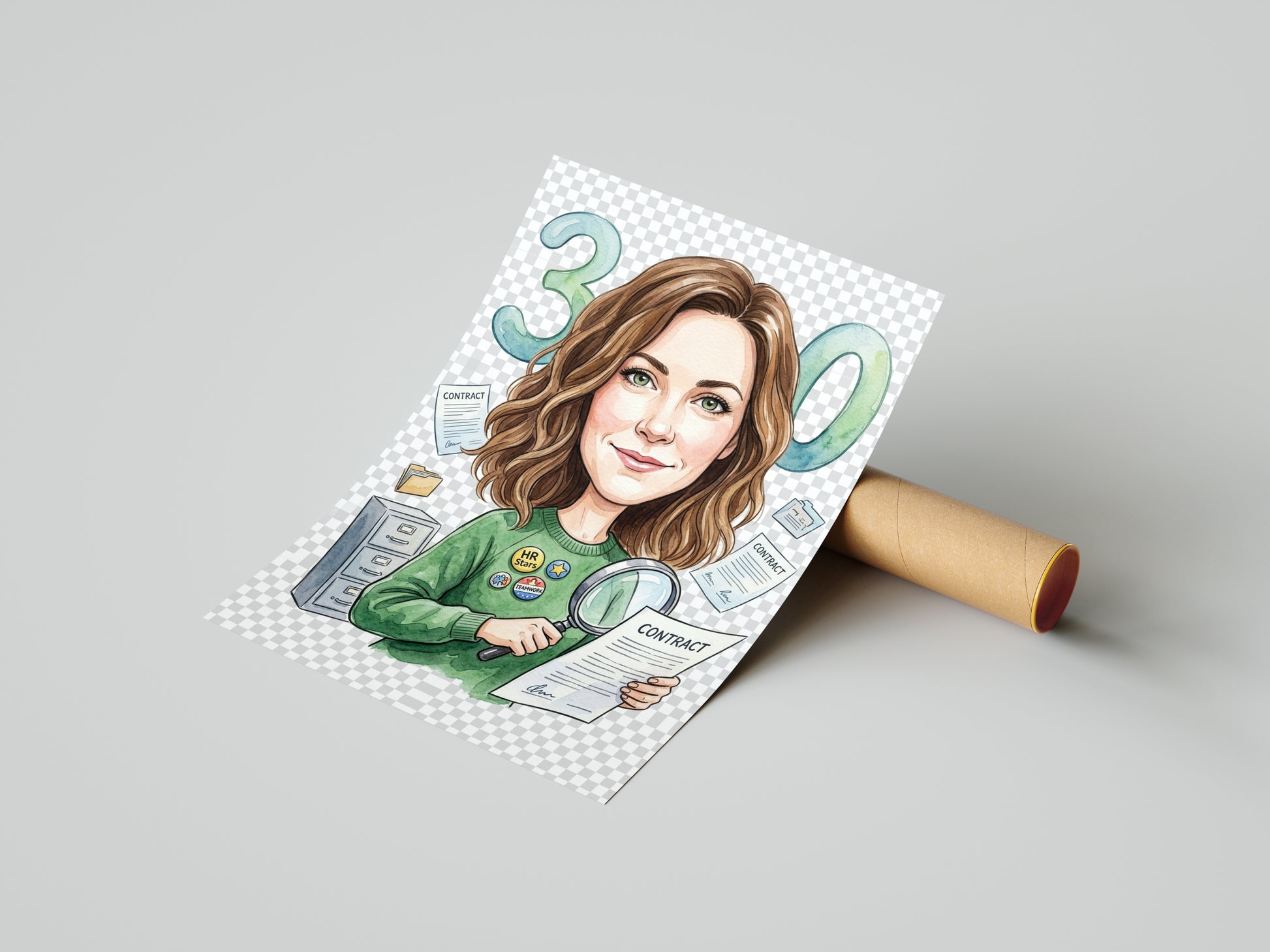 Pomysł na prezent dla kadrowej – personalizowana karykatura ze zdjęcia mockup 4