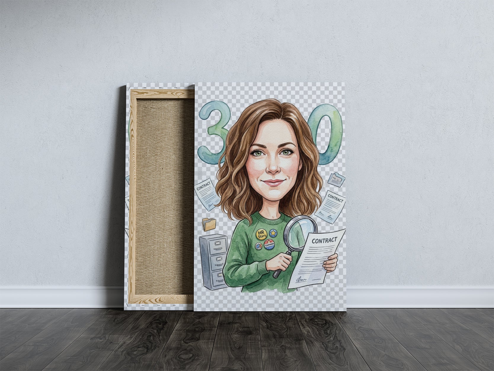 Pomysł na prezent dla kadrowej – personalizowana karykatura ze zdjęcia mockup 5