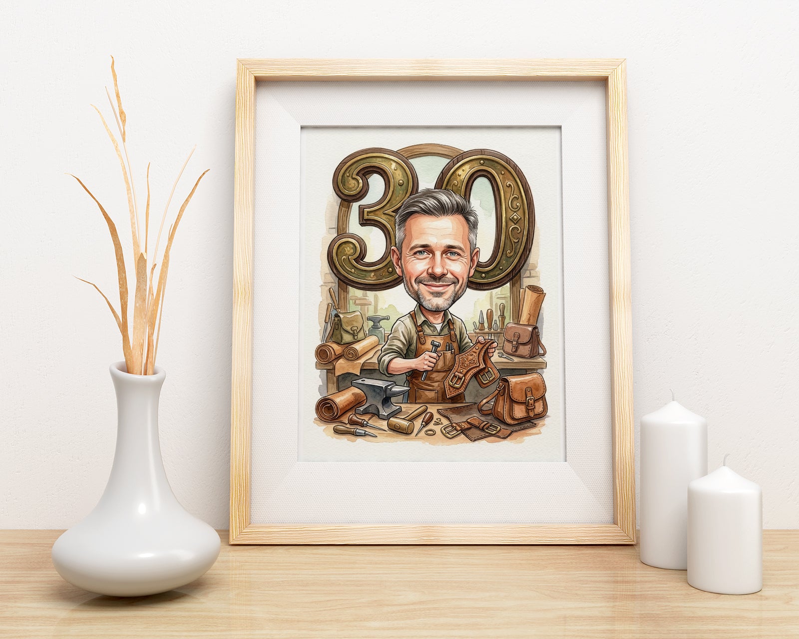 Pomysł na prezent dla kaletnika - karykatura ze zdjęcia mockup 3