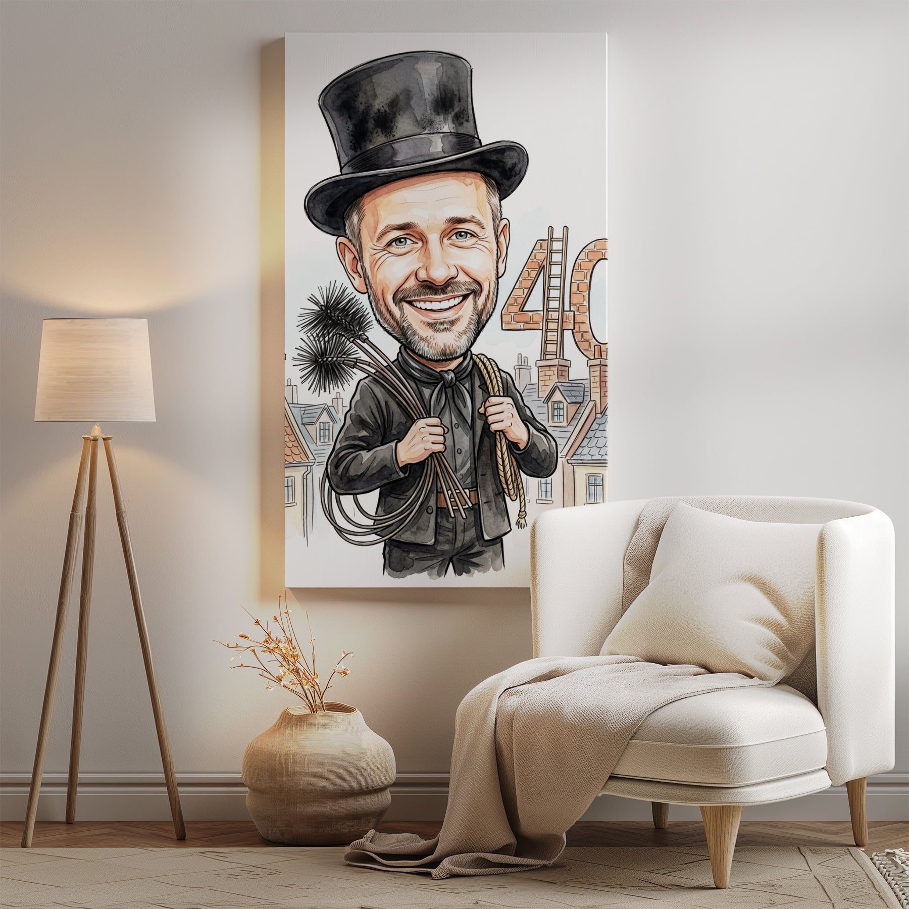 Pomysł na prezent dla kominiarza - karykatura na 40 urodziny mockup 2