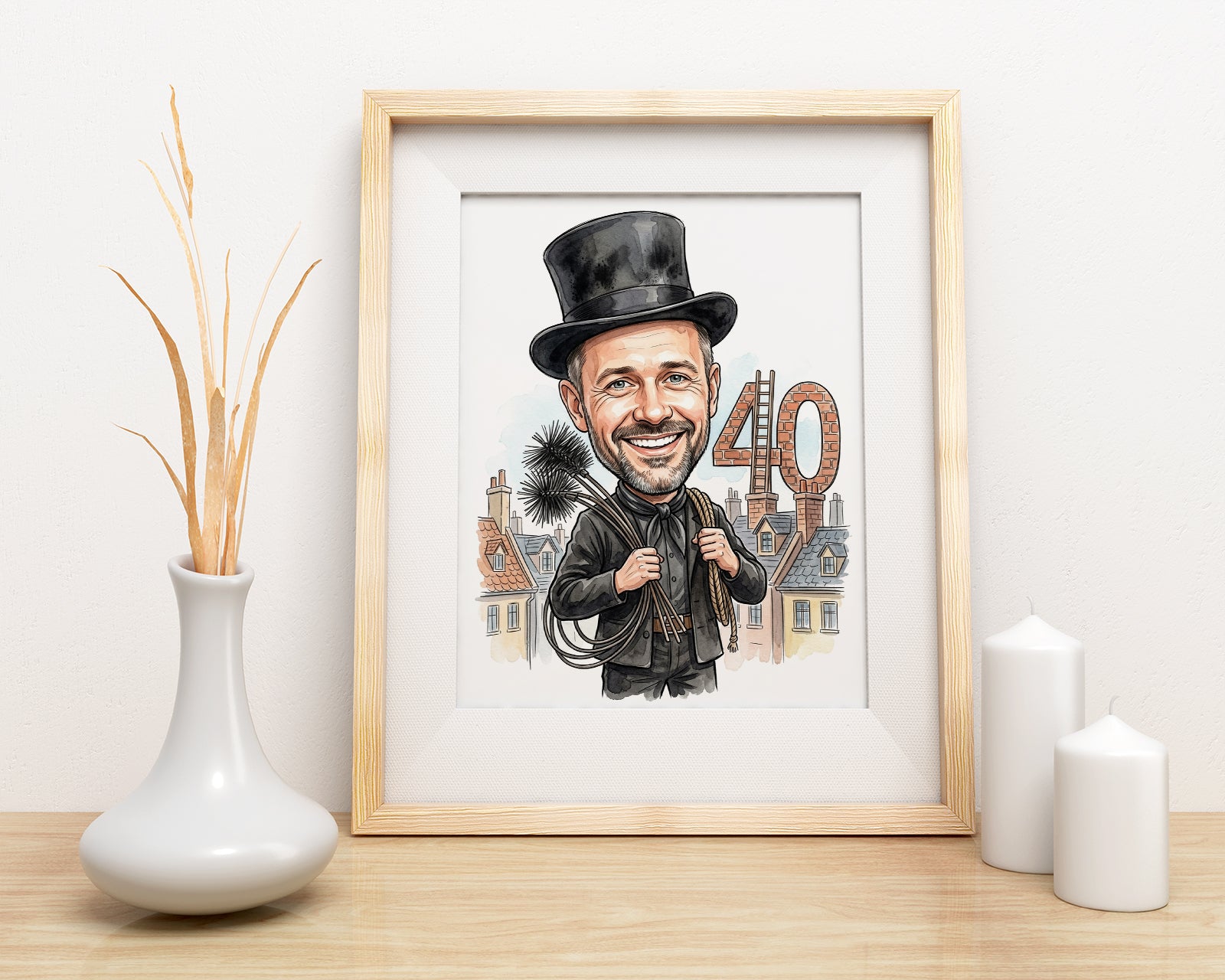 Pomysł na prezent dla kominiarza - karykatura na 40 urodziny mockup 3