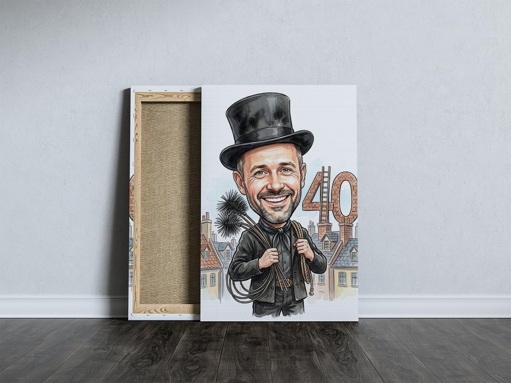 Pomysł na prezent dla kominiarza - karykatura na 40 urodziny mockup 5