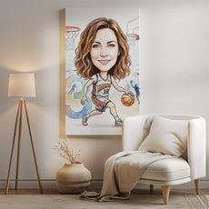 Pomysł na prezent dla koszykarki – karykatura personalizowana ze mockup 2
