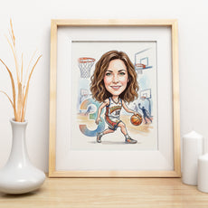 Pomysł na prezent dla koszykarki – karykatura personalizowana ze mockup 3