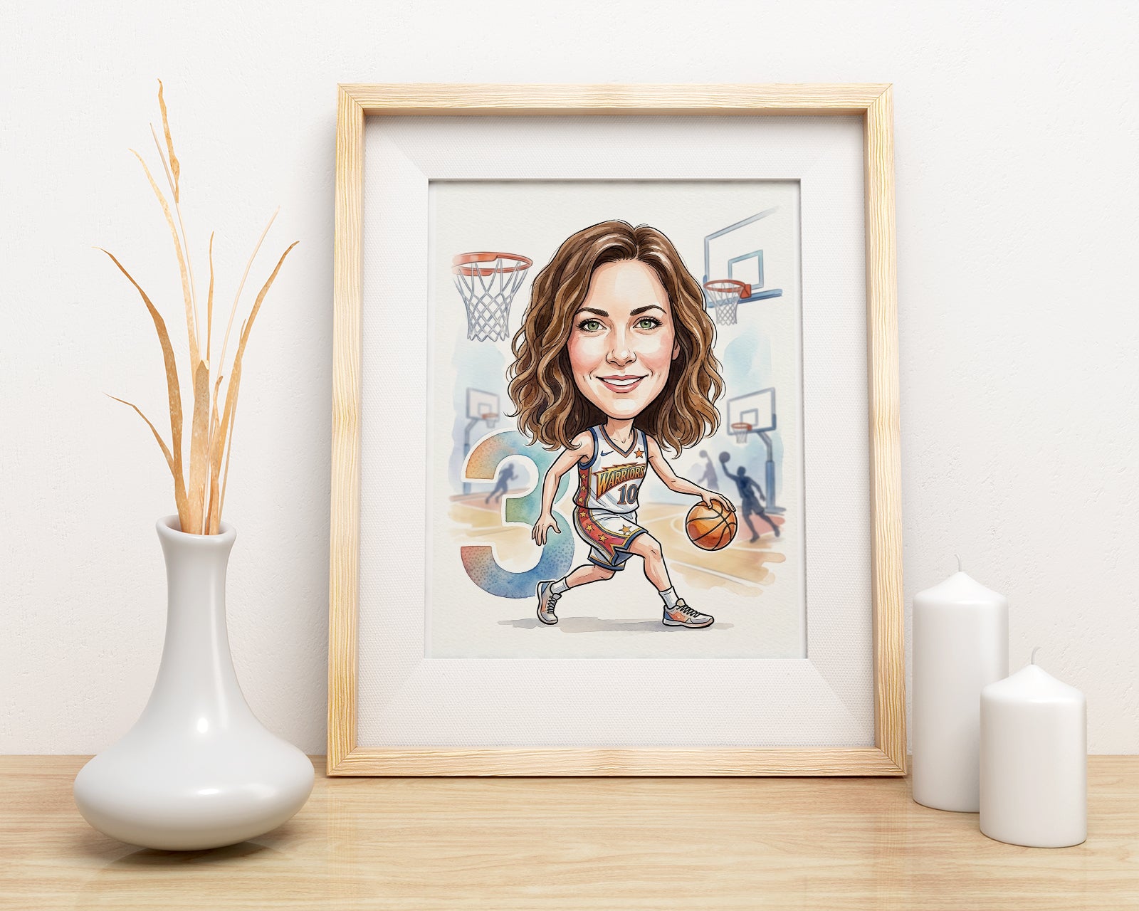 Pomysł na prezent dla koszykarki – karykatura personalizowana ze mockup 3