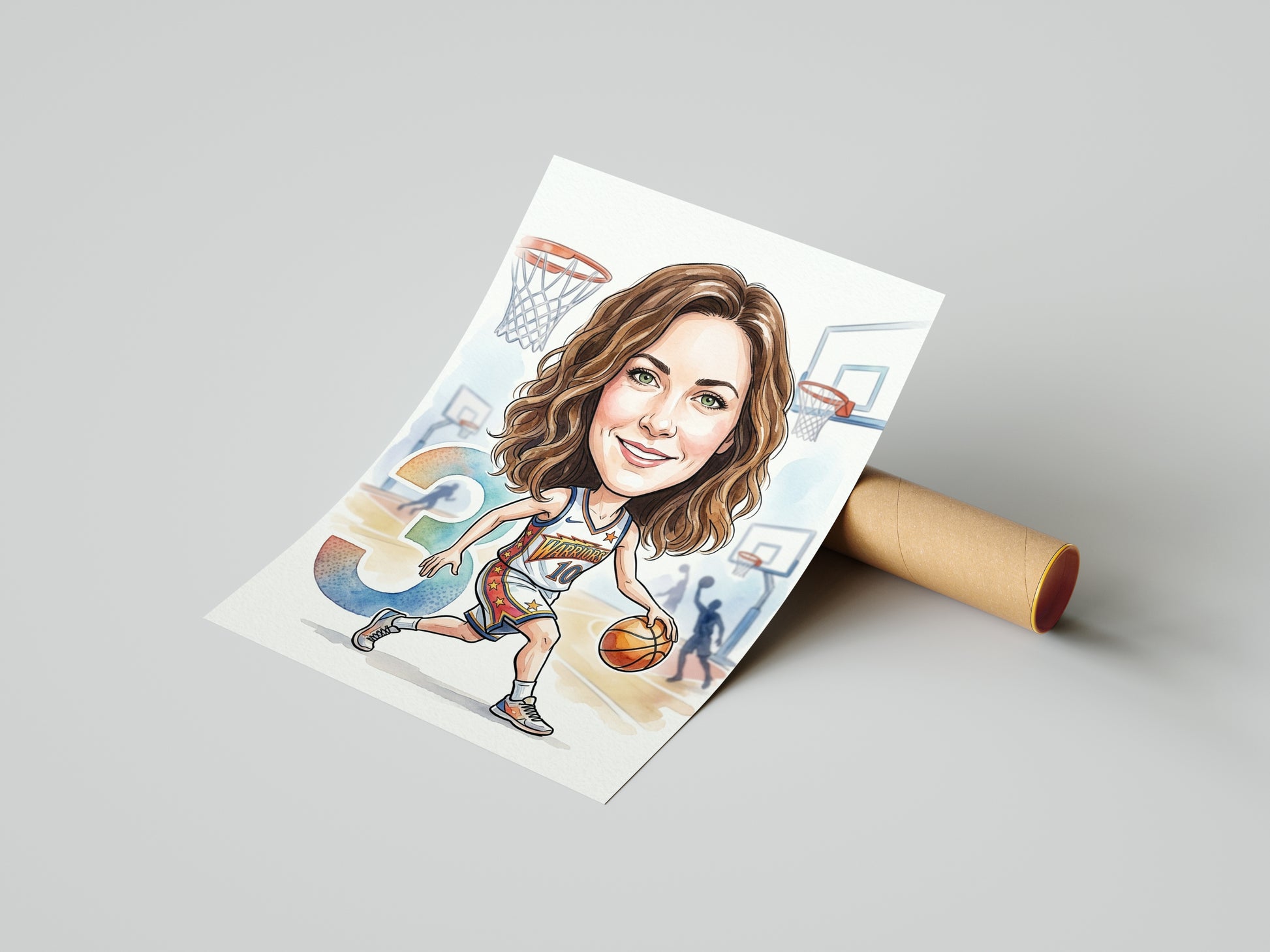 Pomysł na prezent dla koszykarki – karykatura personalizowana ze mockup 4