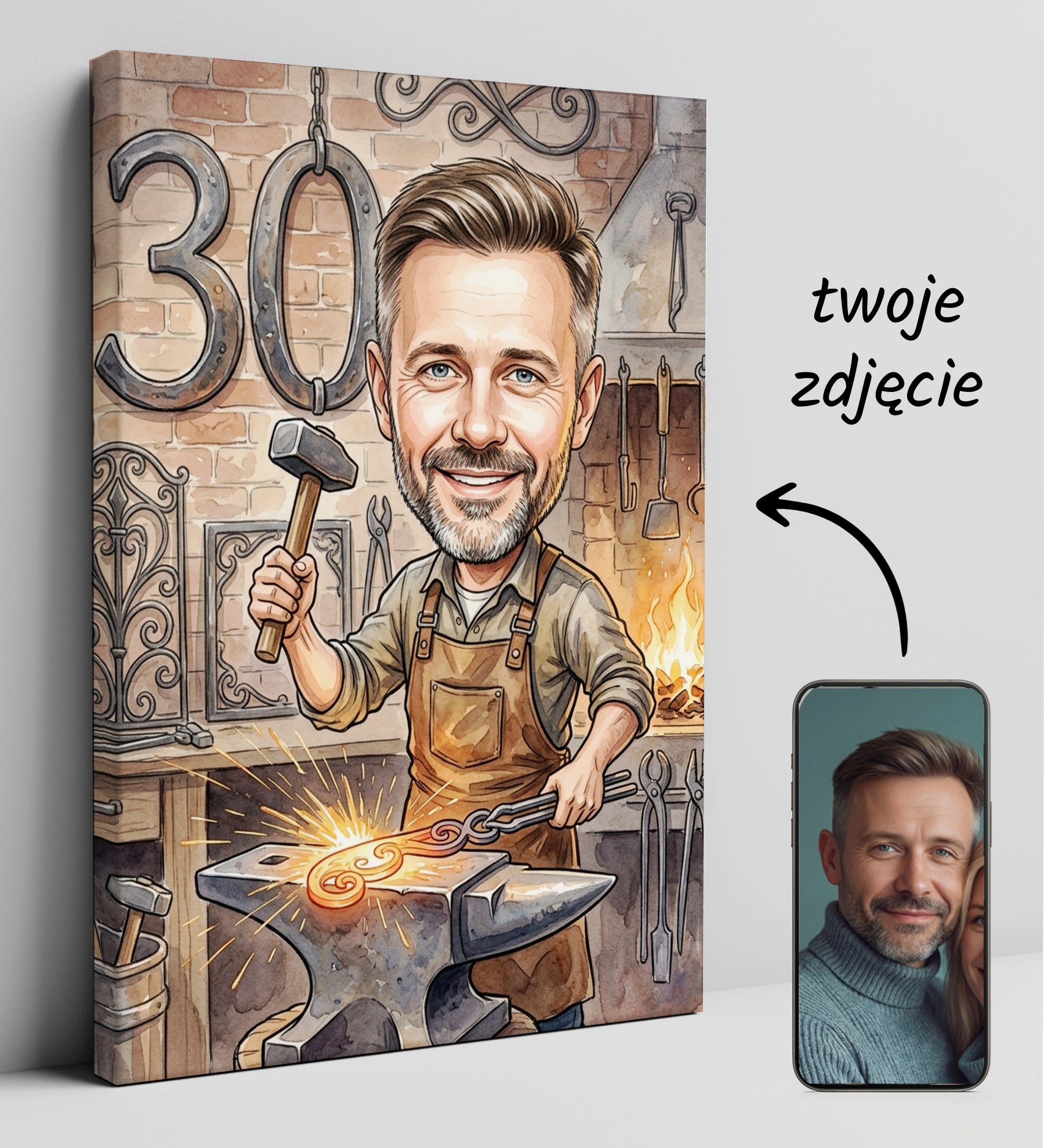 Pomysł na prezent dla kowala - karykatura ze zdjęcia glowne