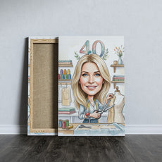 Karykatura krawcowej na 40 Urodziny - Personalizowany Prezent mockup 5
