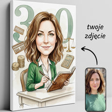 Pomysł na prezent dla księgowej – personalizowana karykatura ze glowne