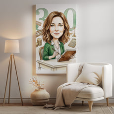 Pomysł na prezent dla księgowej – personalizowana karykatura ze mockup 2