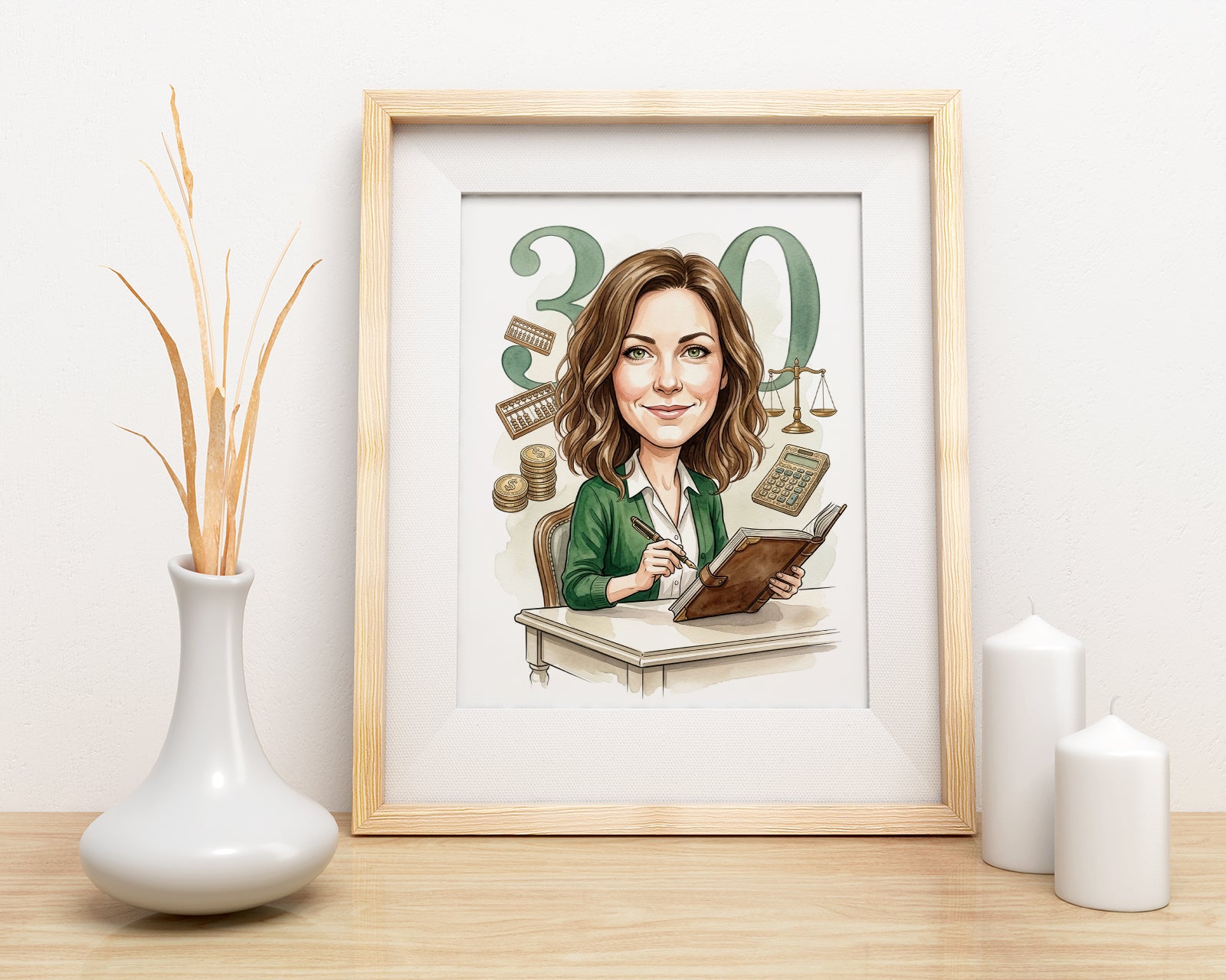 Pomysł na prezent dla księgowej – personalizowana karykatura ze mockup 3