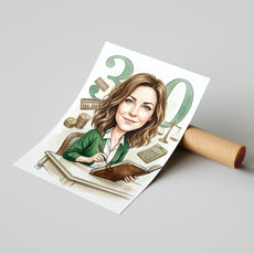 Pomysł na prezent dla księgowej – personalizowana karykatura ze mockup 4