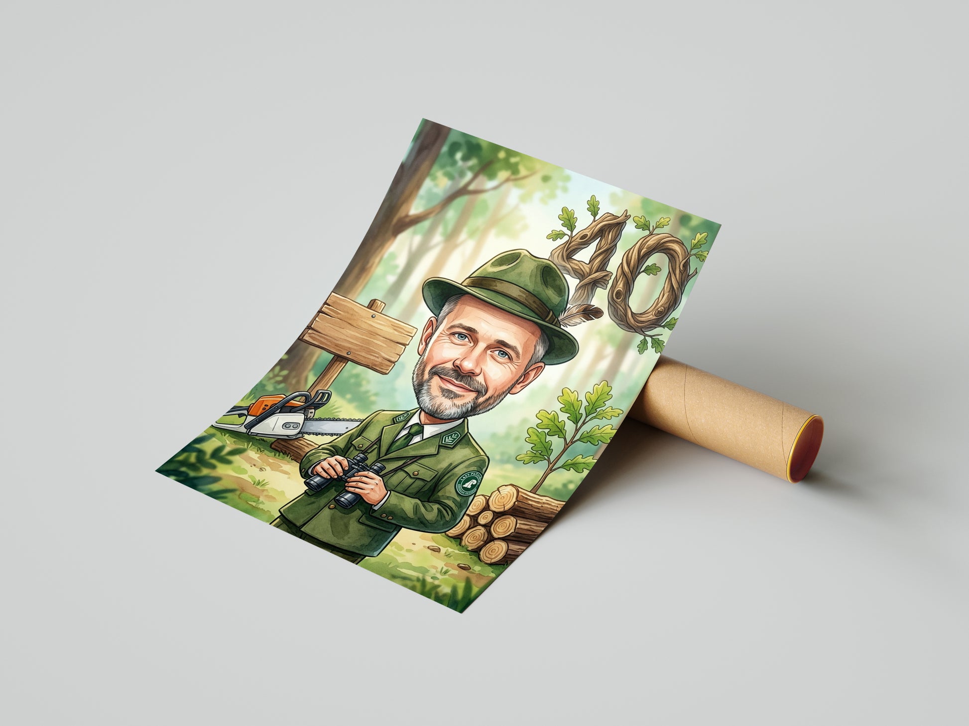 Pomysł na prezent dla leśniczego - karykatura mockup 4