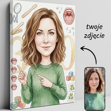 Pomysł na prezent dla logopedy – personalizowana karykatura ze zdjęcia glowne