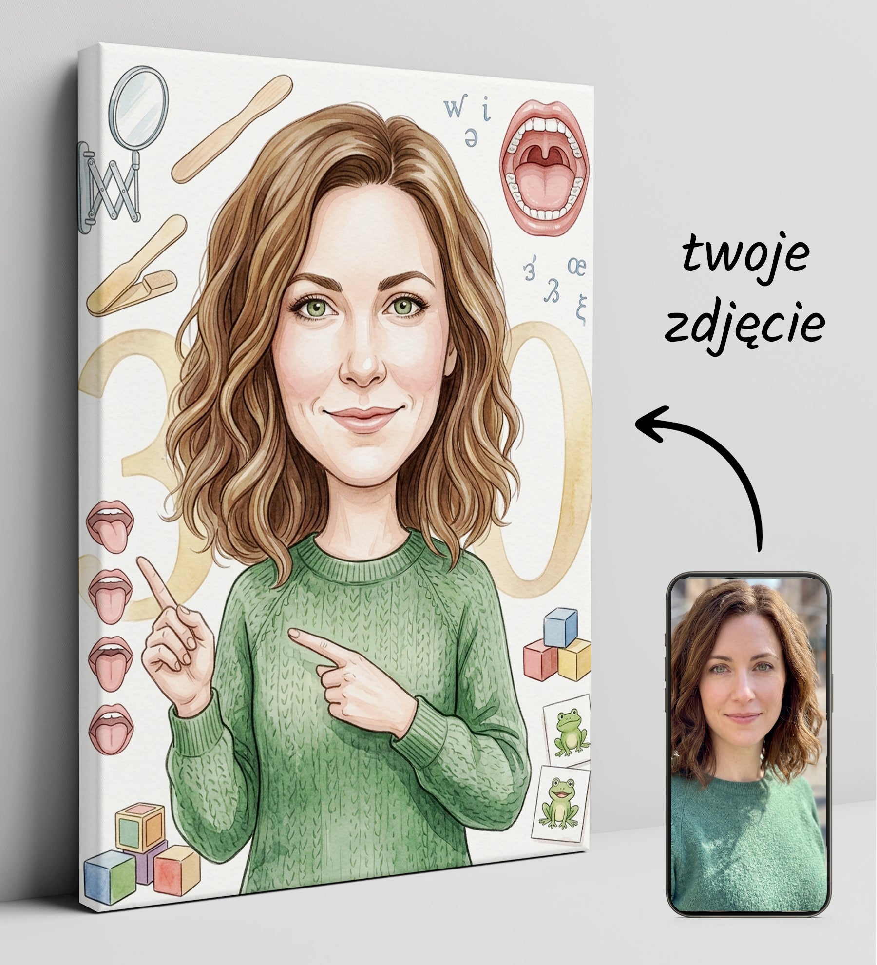 Pomysł na prezent dla logopedy – personalizowana karykatura ze zdjęcia glowne