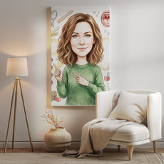 Pomysł na prezent dla logopedy – personalizowana karykatura ze zdjęcia mockup 2