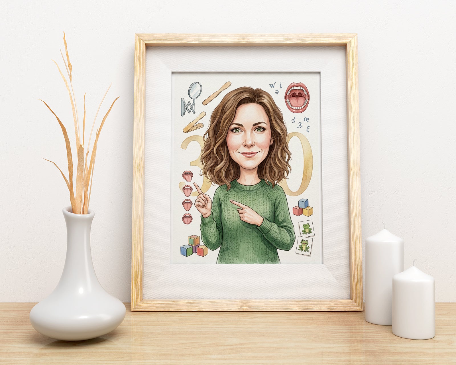 Pomysł na prezent dla logopedy – personalizowana karykatura ze zdjęcia mockup 3