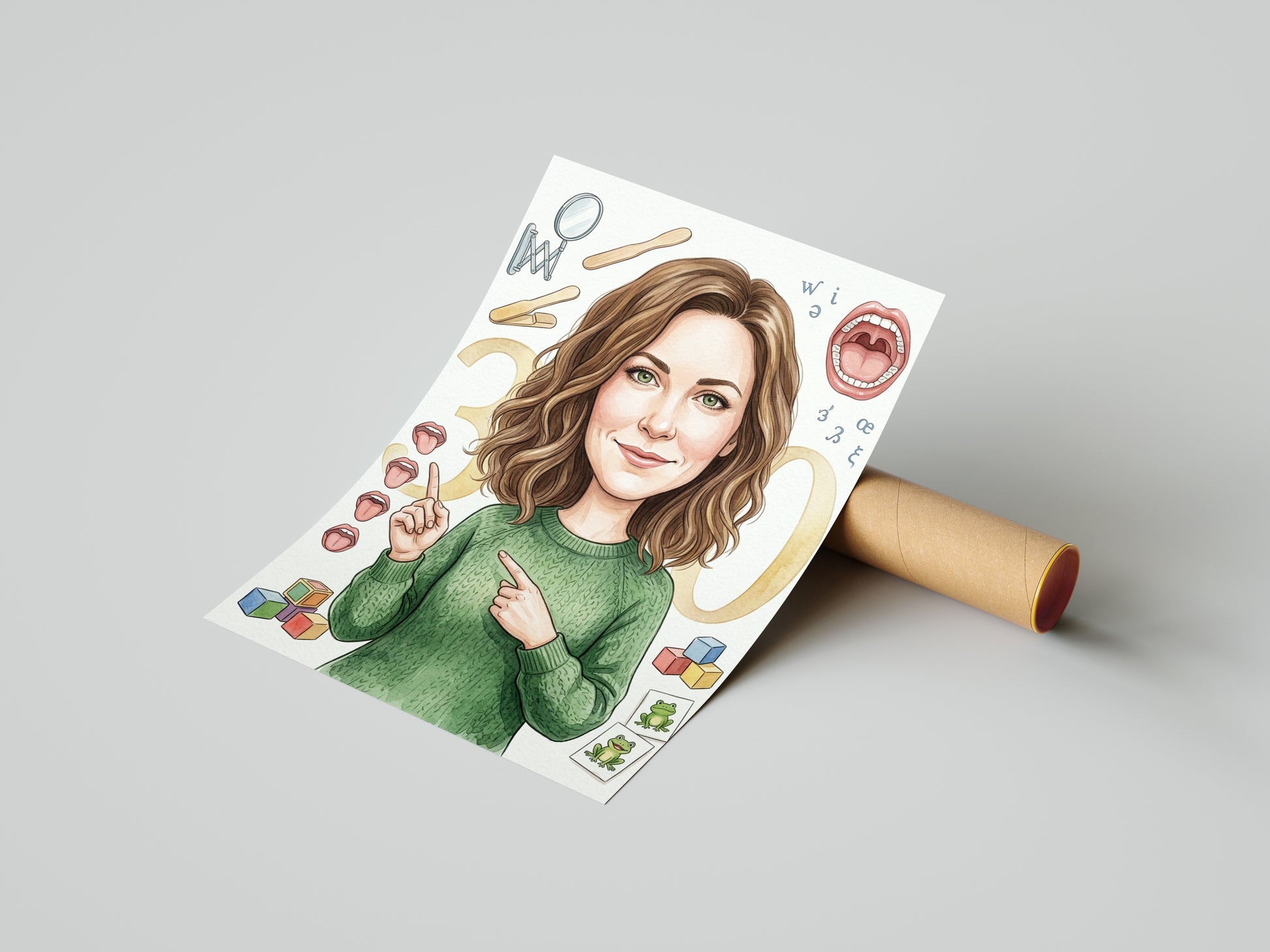 Pomysł na prezent dla logopedy – personalizowana karykatura ze zdjęcia mockup 4