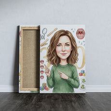 Pomysł na prezent dla logopedy – personalizowana karykatura ze zdjęcia mockup 5