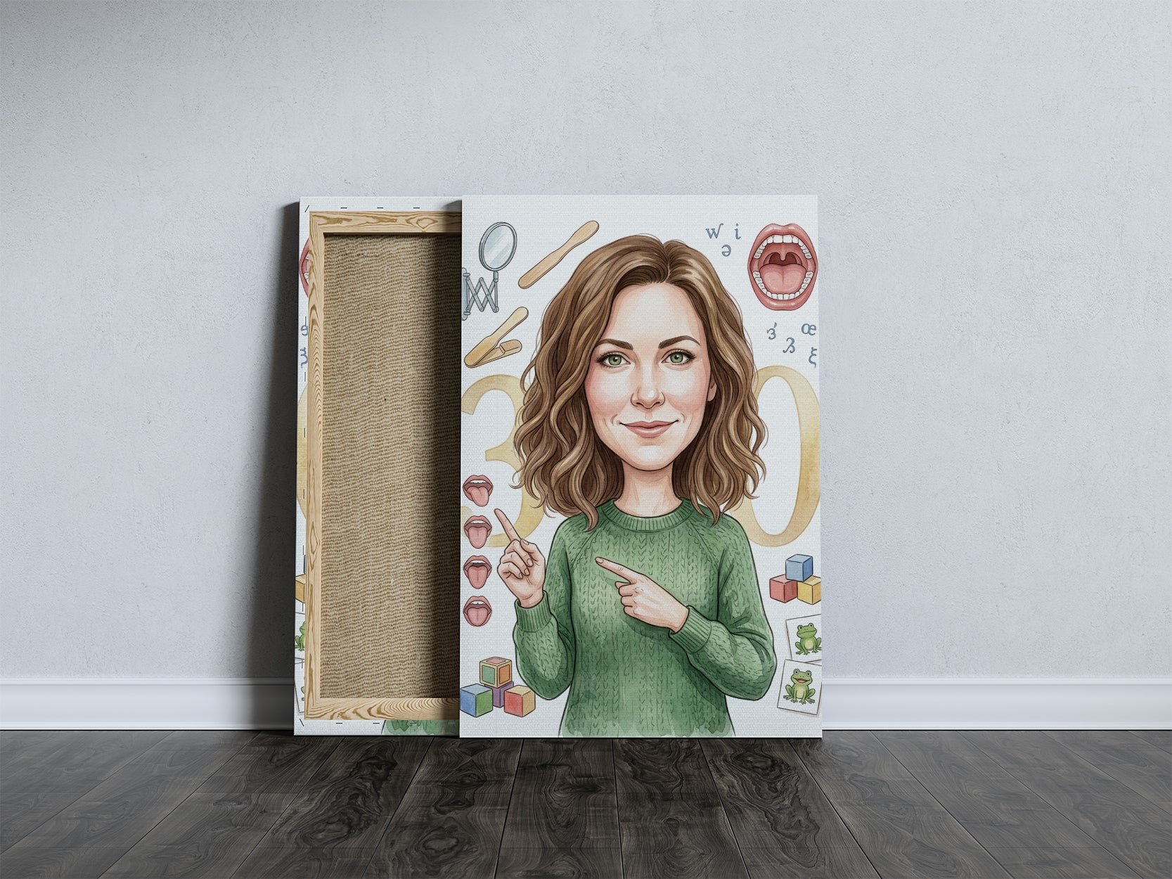 Pomysł na prezent dla logopedy – personalizowana karykatura ze zdjęcia mockup 5
