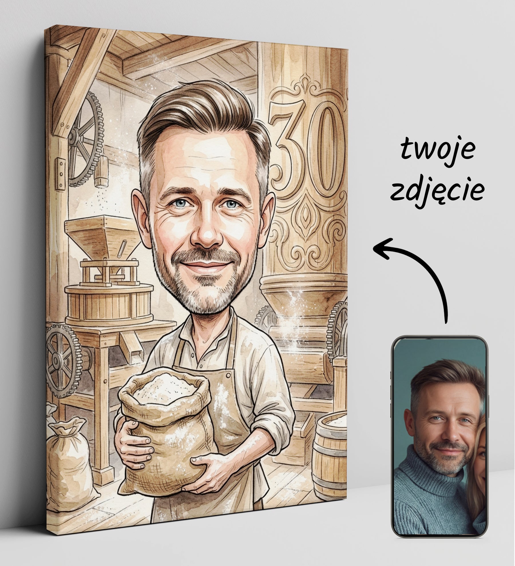 Pomysł na prezent dla młynarza - karykatura ze zdjęcia glowne