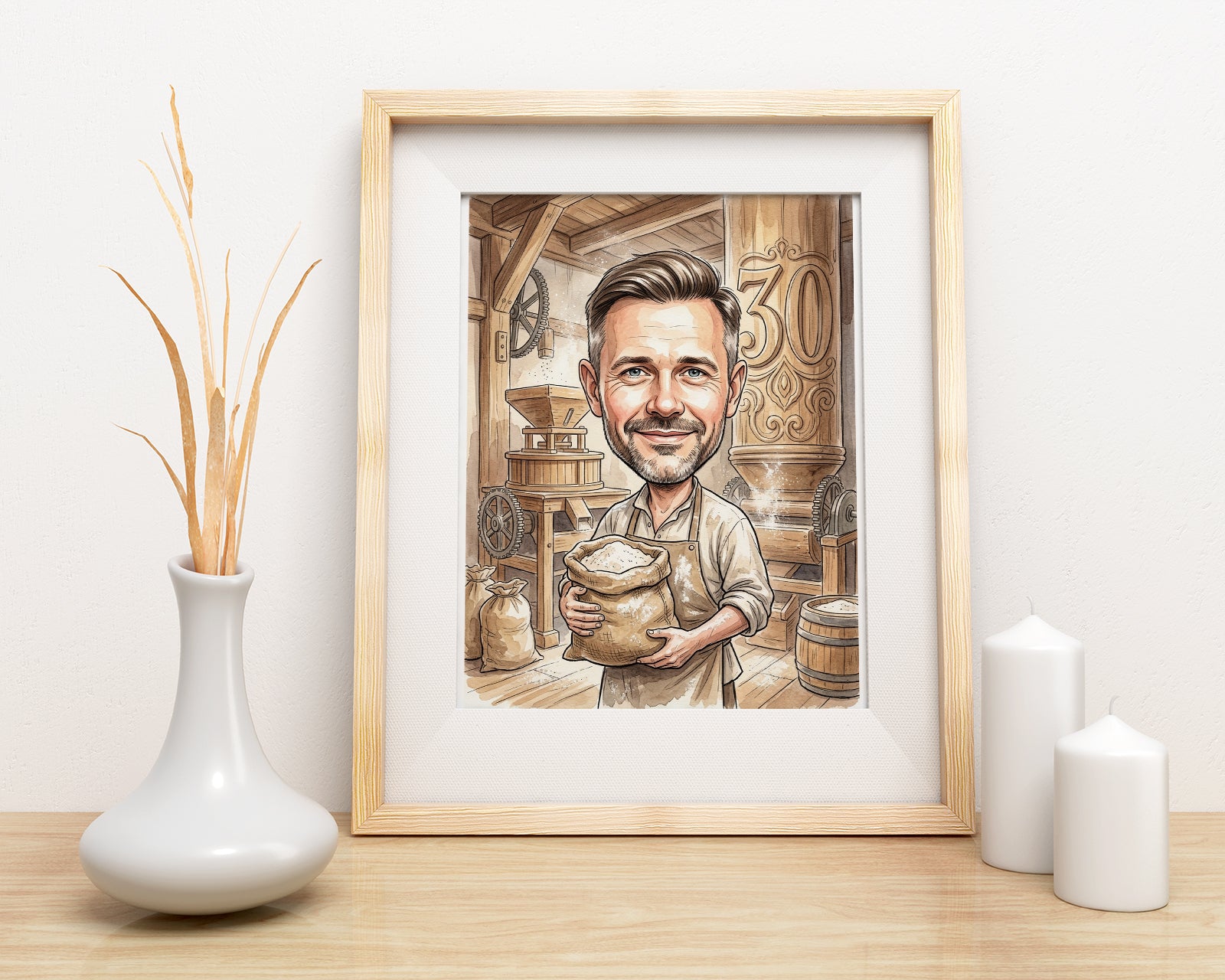 Pomysł na prezent dla młynarza - karykatura ze zdjęcia mockup 3