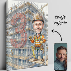 Pomysł na prezent dla montera rusztowań - karykatura ze zdjęcia glowne