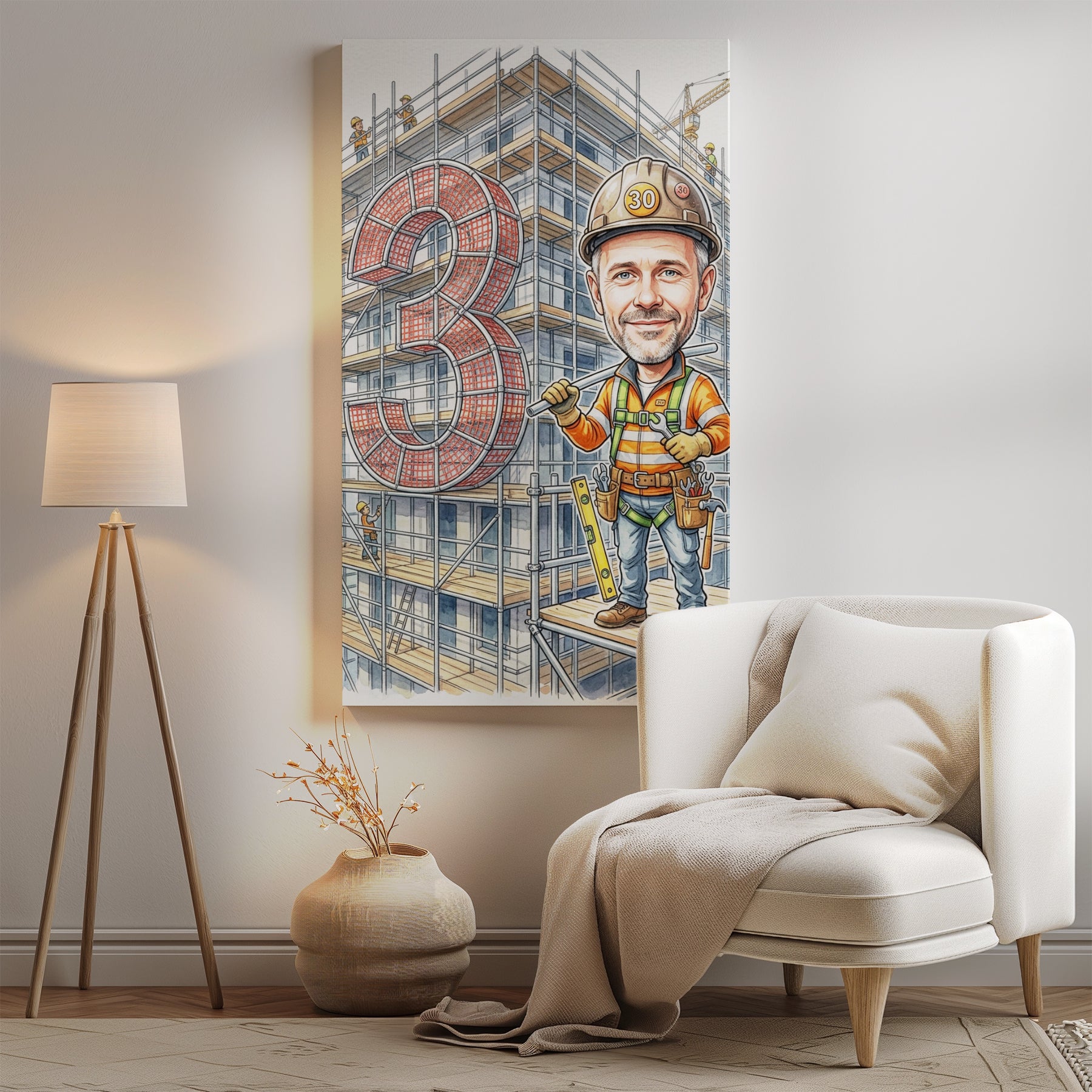Pomysł na prezent dla montera rusztowań - karykatura ze zdjęcia mockup 2