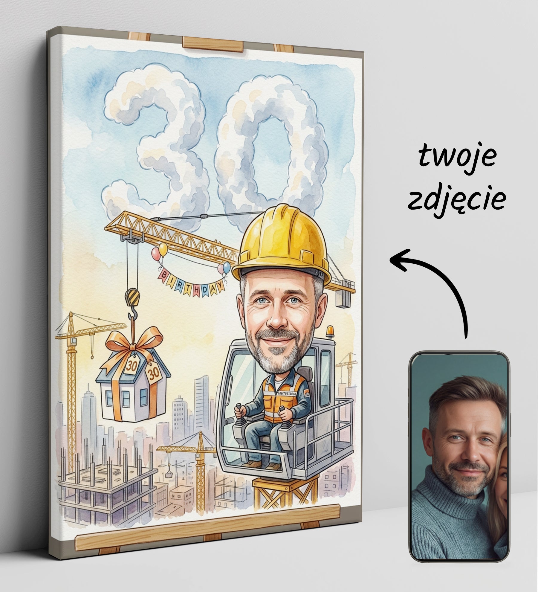 Pomysł na prezent dla operatora żurawia - karykatura ze zdjęcia glowne