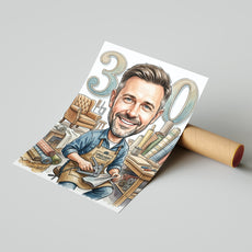 Pomysł na prezent dla tapicera - karykatura ze zdjęcia mockup 4