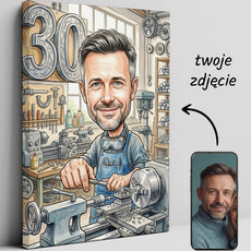 Pomysł na prezent dla tokarza - karykatura ze zdjęcia glowne