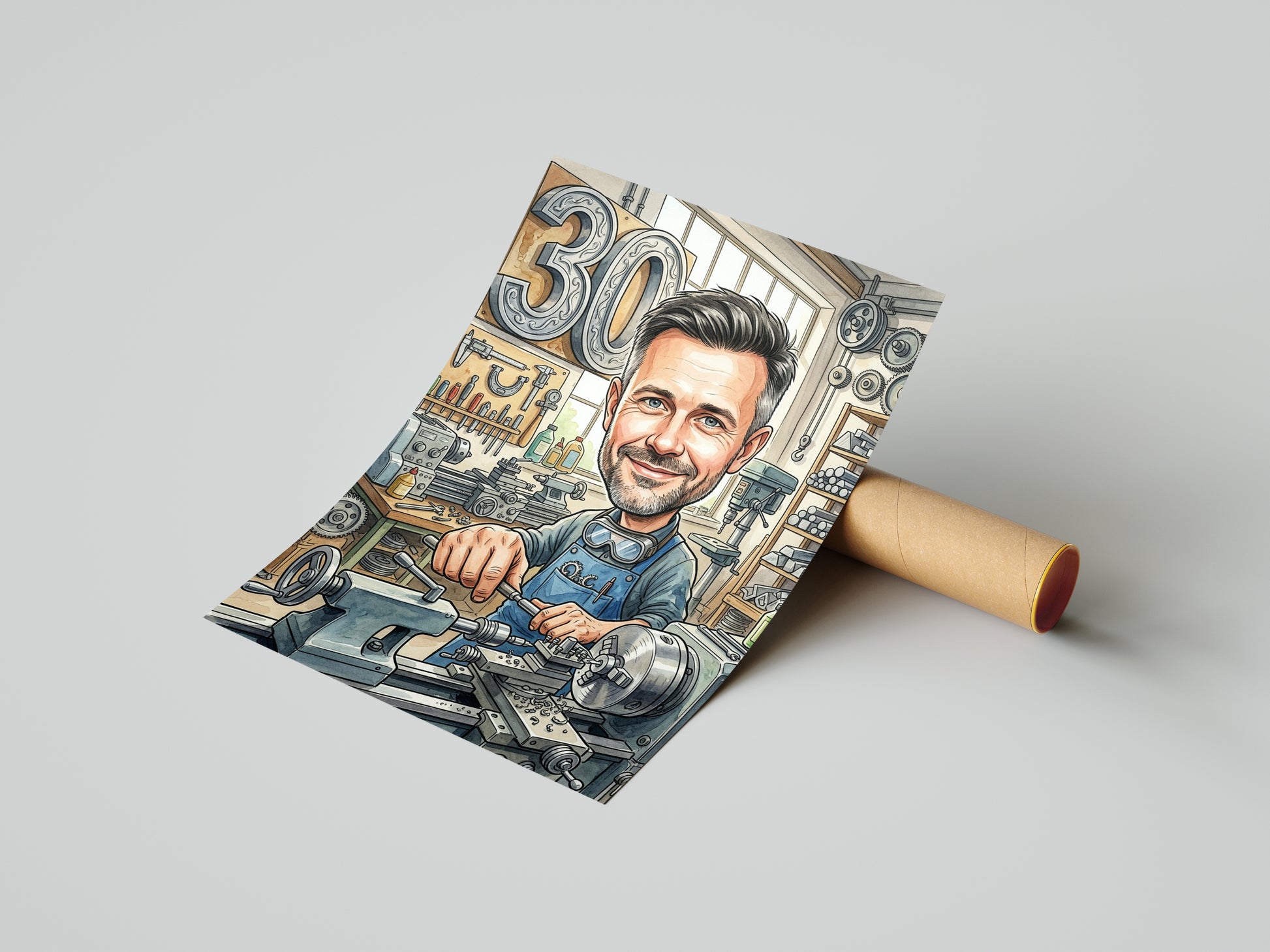 Pomysł na prezent dla tokarza - karykatura ze zdjęcia mockup 4