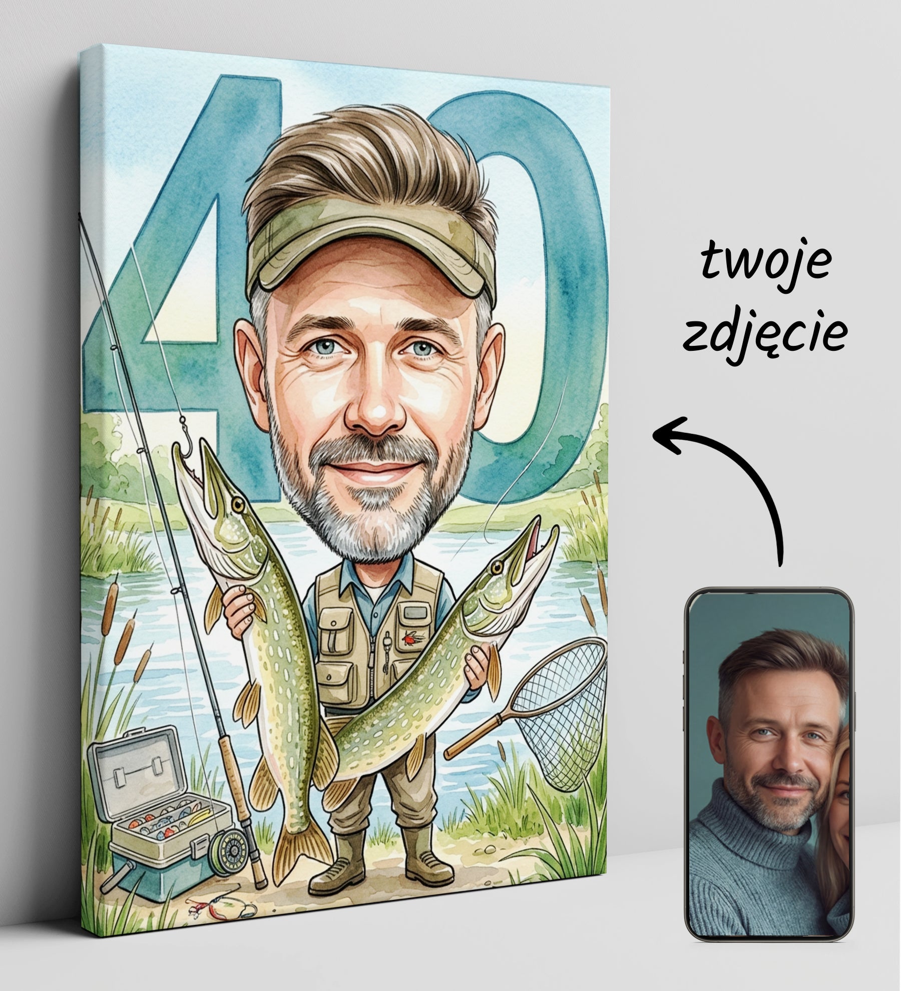 Pomysł na prezent dla wędkarza - karykatura glowne