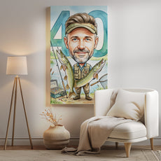 Pomysł na prezent dla wędkarza - karykatura mockup 2