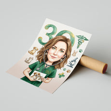 Pomysł na prezent dla weterynarki - personalizowana karykatura ze mockup 4