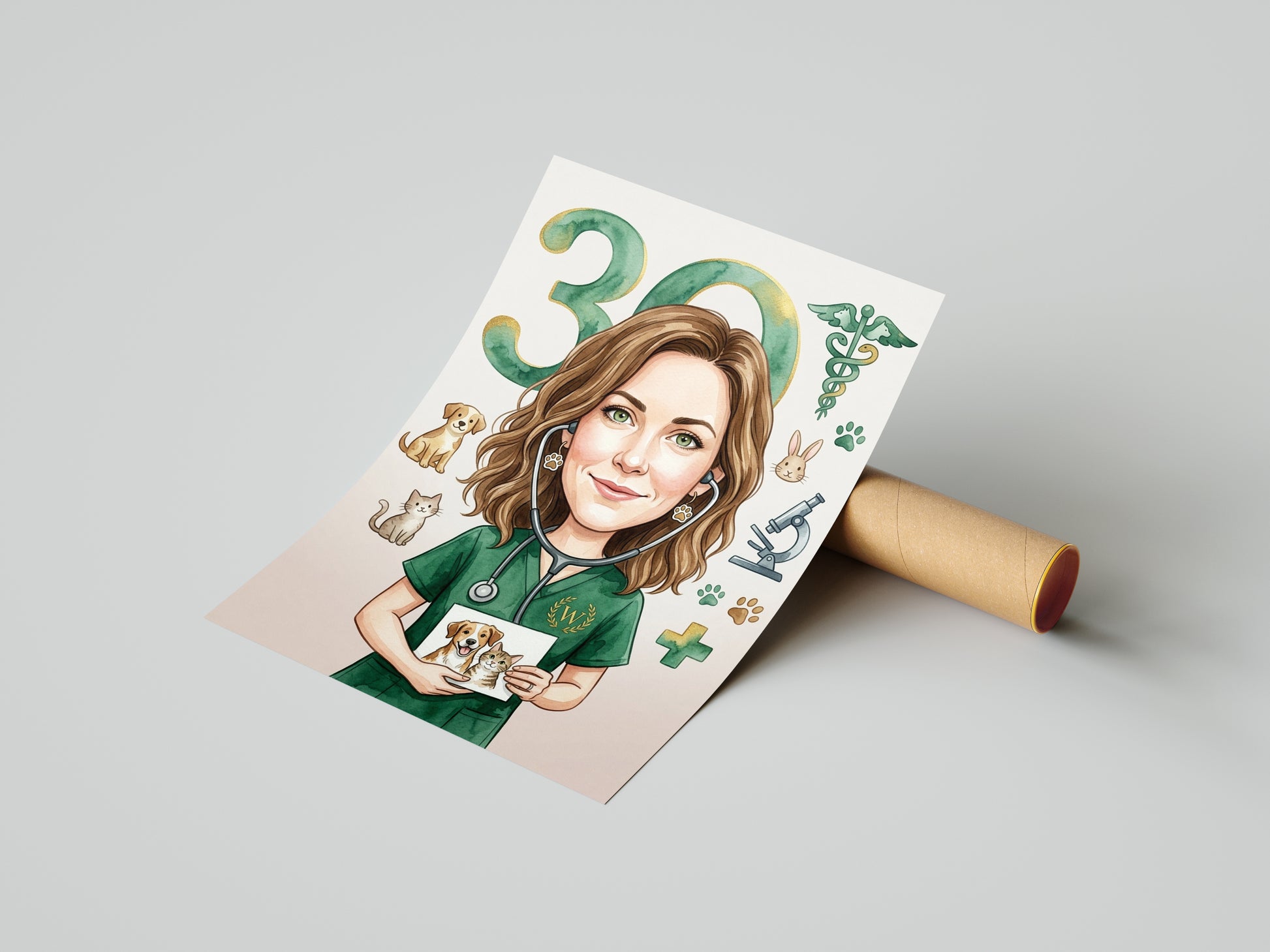 Pomysł na prezent dla weterynarki - personalizowana karykatura ze mockup 4