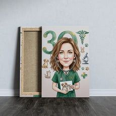 Pomysł na prezent dla weterynarki - personalizowana karykatura ze mockup 5