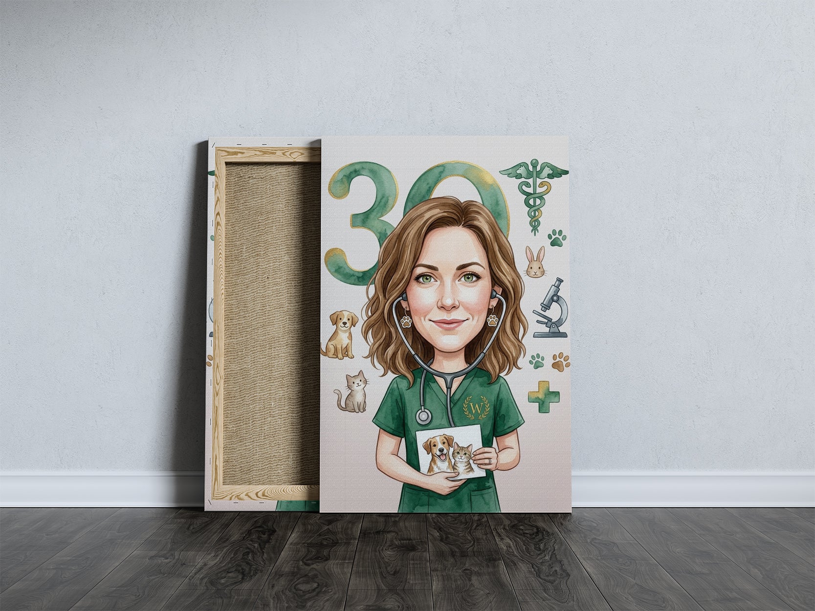 Pomysł na prezent dla weterynarki - personalizowana karykatura ze mockup 5