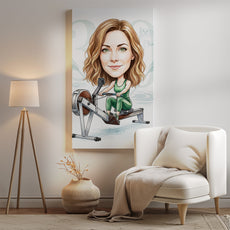 Pomysł na prezent dla wioślarki - personalizowana karykatura ze mockup 2