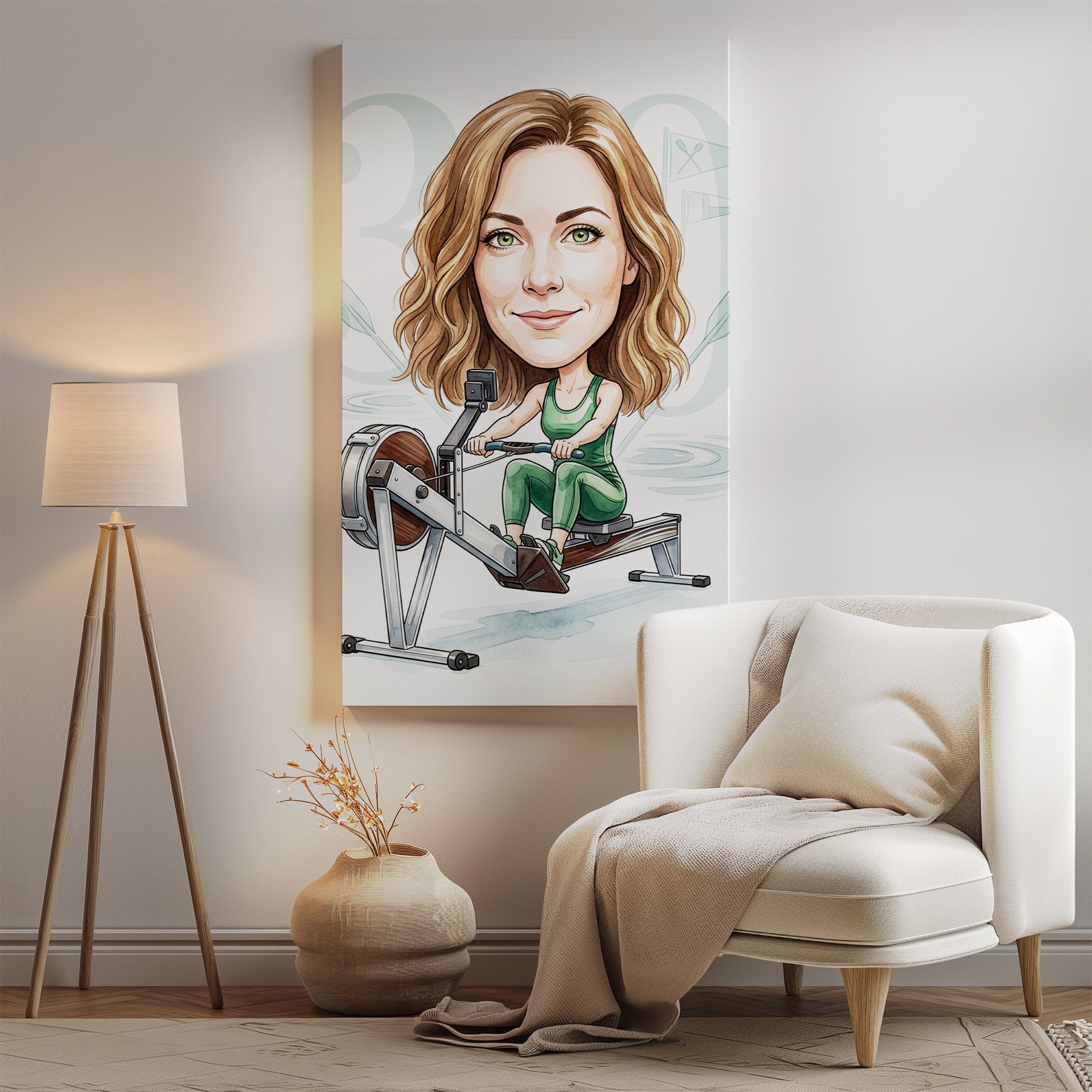 Pomysł na prezent dla wioślarki - personalizowana karykatura ze mockup 2