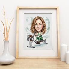 Pomysł na prezent dla wioślarki - personalizowana karykatura ze mockup 3