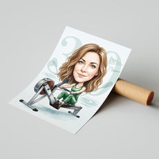 Pomysł na prezent dla wioślarki - personalizowana karykatura ze mockup 4