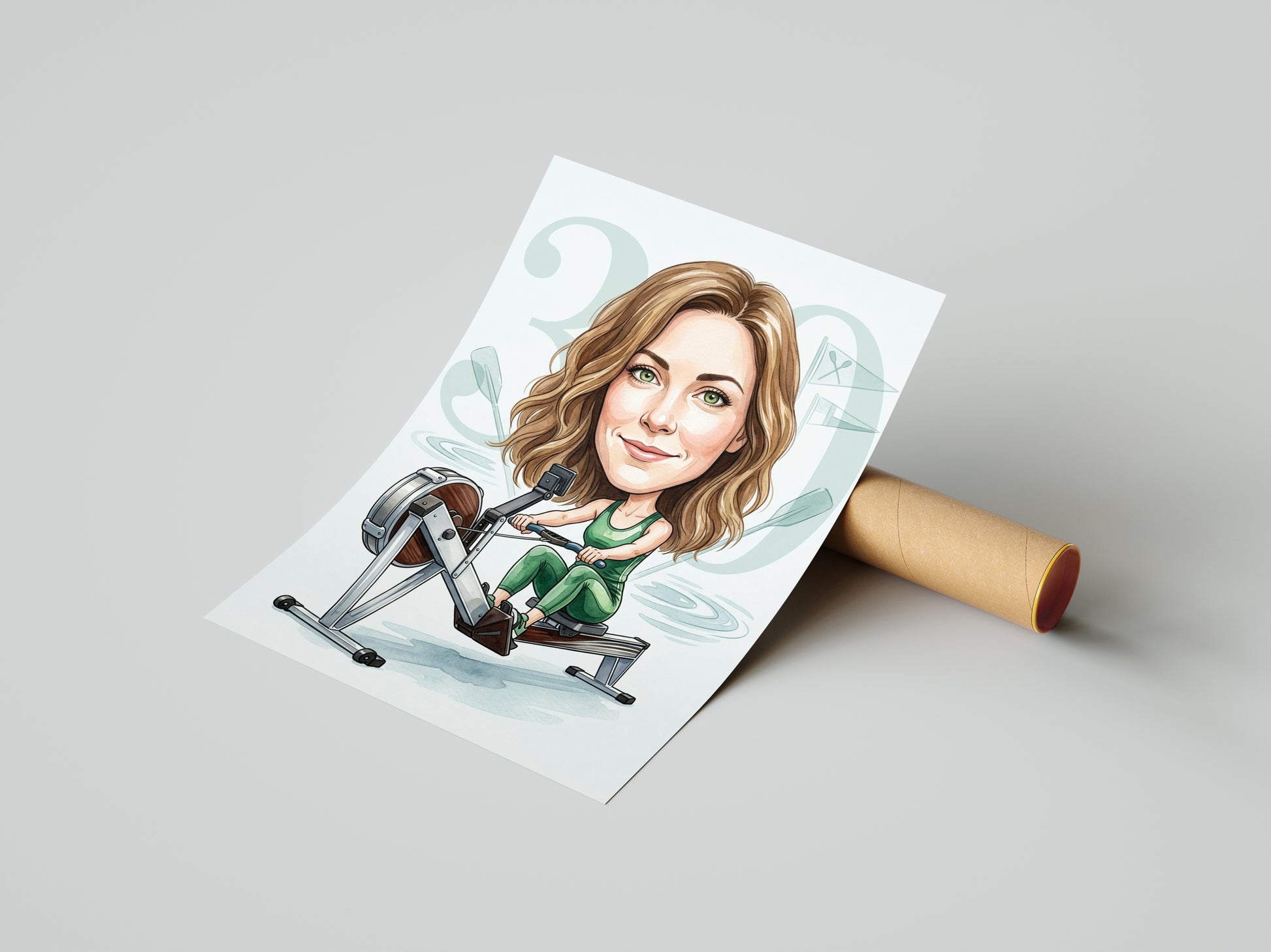 Pomysł na prezent dla wioślarki - personalizowana karykatura ze mockup 4