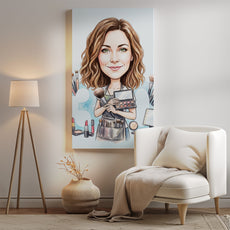 Pomysł na prezent dla wizażystki – personalizowana karykatura ze mockup 2